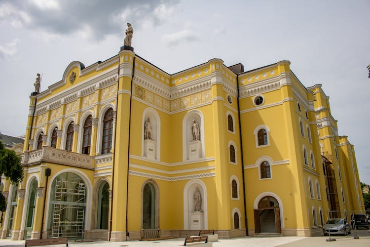 Csokonai Theater during renovation, Debrecen, Hungary.
