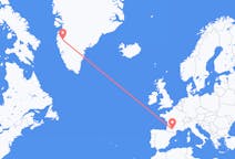出发地 格陵兰出发地 坎格鲁斯苏克目的地 法国图卢兹的航班