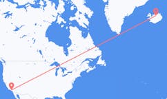 Flyg från Los Angeles, USA till Akureyri, Island