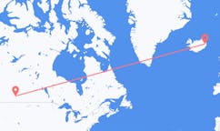Voli dalla città di Calgary, il Canada alla città di Egilsstaðir, l'Islanda