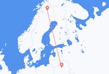 Flyg från Minsk, Vitryssland till Kiruna, Sverige