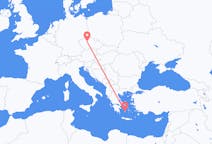 ギリシャのミロス島からから、チェコのプラハまでのフライト