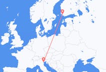 Flyg från Venedig, Italien till Åbo, Finland