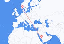 Voli da Al-Bāha, Arabia Saudita to Kristiansand, Norvegia
