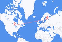 Flyg från Thunder Bay, Kanada till Villmanstrand, Finland