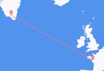 Flights from Narsarsuaq, Greenland to Nantes, France