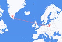 Flyreiser fra Narsarsuaq, Grønland til Warszawa, Polen