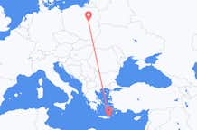 Flyg från Sitia, Grekland till Warszawa, Polen