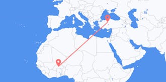 Flyreiser fra Burkina Faso til Tyrkia