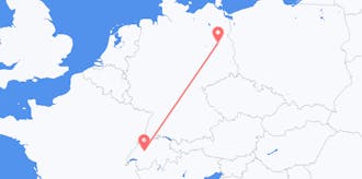スイスからドイツへのフライト