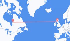 캐나다 쿠주아라픽에서 출발해 스코틀랜드 글래스고로(으)로 가는 항공편