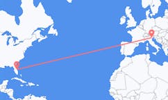 Flug frá Melbourne, Bandaríkjunum til Feneyja, Ítalíu