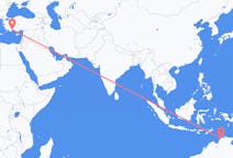 Flug frá Darwin, Ástralíu til Antalya, Tyrklandi