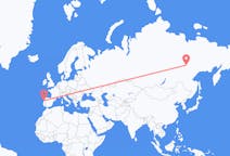 Fly fra Jakutsk til Porto