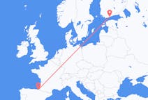 Vluchten van Helsinki, Finland naar San Sebastián, Spanje