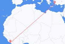 出发地 利比里亚出发地 蒙羅維亞目的地 土耳其哈利卡那索斯的航班