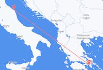 从安科納飞往雅典的航班