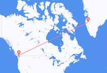 Loty z Vancouver, Kanada do Kangerlussuaq, Grenlandia