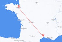 Vluchten van Montpellier, Frankrijk naar Rennes, Frankrijk