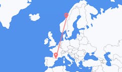 Flyreiser fra Namsos, Norge til Andorra la Vella, Andorra
