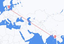 Flyg från Rangoon, Myanmar (Burma) till Ronneby, Sverige