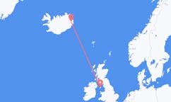 Vluchten van de stad Douglas, Alaska, Isle of Man naar de stad Egilsstadir, IJsland