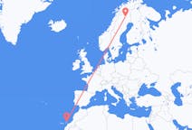 Vols de Gällivare, Suède pour Lanzarote, Espagne