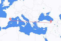 出发地 土耳其出发地 埃尔津詹目的地 西班牙巴塞罗那的航班