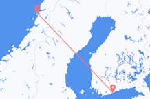 Flyreiser fra Sandnessjøen, Norge til Helsingfors, Finland