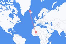 Vluchten van Ouagadougou, Burkina Faso naar Reykjavík, IJsland