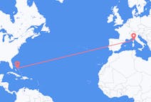 Flyreiser fra North Eleuthera, Bahamas til Bastia, Frankrike