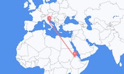 Flyreiser fra Shire, Etiopia til Pescara, Italia