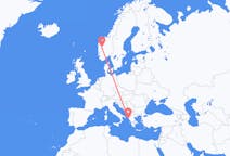 Flights from Corfu, Greece to Sogndal, Norway