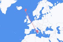 フェロー諸島のから ソルヴァーグル、イタリアのへ パレルモフライト