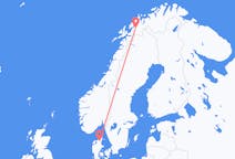 Flug frá Bardufoss, Noregi til Álaborgar, Danmörku