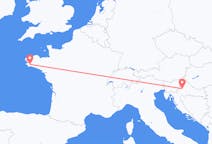 Flights from Quimper, France to Zagreb, Croatia