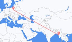 Flyreiser fra Ann, Myanmar (Burma) til Warszawa, Polen