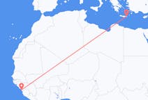 Flyreiser fra Conakry, til Sitia
