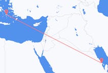 Vluchten van Dammam, Saoedi-Arabië naar Naxos, Griekenland