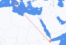 Flyrejser fra jijiga, Etiopien til Palermo, Italien