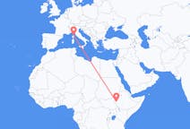 Flüge von Gambela, Äthiopien nach Bastia, Frankreich