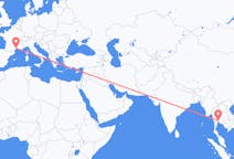Flyreiser fra Bangkok, Thailand til Montpellier, Frankrike