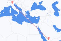 Flyreiser fra Najran, Saudi-Arabia til Verona, Italia