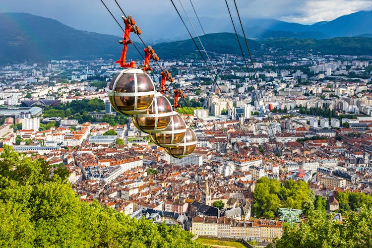 Photo of aerial view of Grenoble city.
