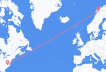 Flüge von Raleigh, nach Narvik