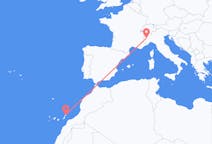 Vols de Lanzarote, Espagne pour Turin, Italie