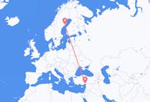 Flyreiser fra Adana, Tyrkia til Umeå, Sverige