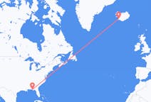 Flyreiser fra Panama by, USA til Reykjavík, Island
