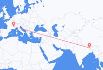 Flyg från Bhadrapur, Mechi, Nepal till Grenoble, Frankrike