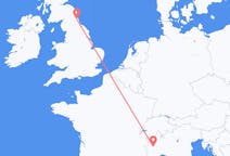 Flyrejser fra Newcastle upon Tyne, England til Torino, Italien